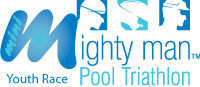 Mini Mighty Man Pool Triathlon Race Logo